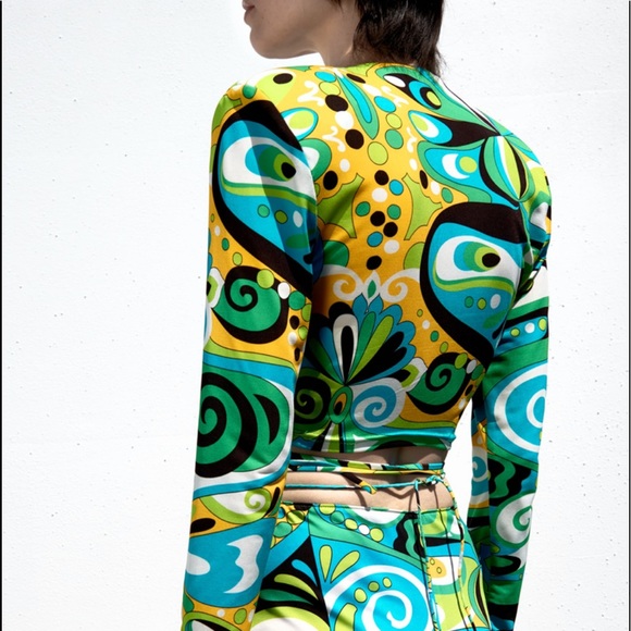 Zara printed skirt SET , coord set ,retro, stretch - Picture 4 of 15